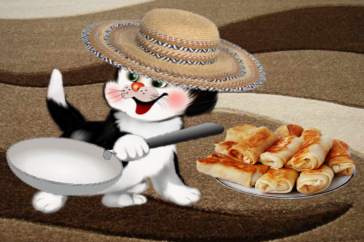 Tapety - Kot w kapeluszu  - seria - Tapeta - kolacja na cztery ręce.png